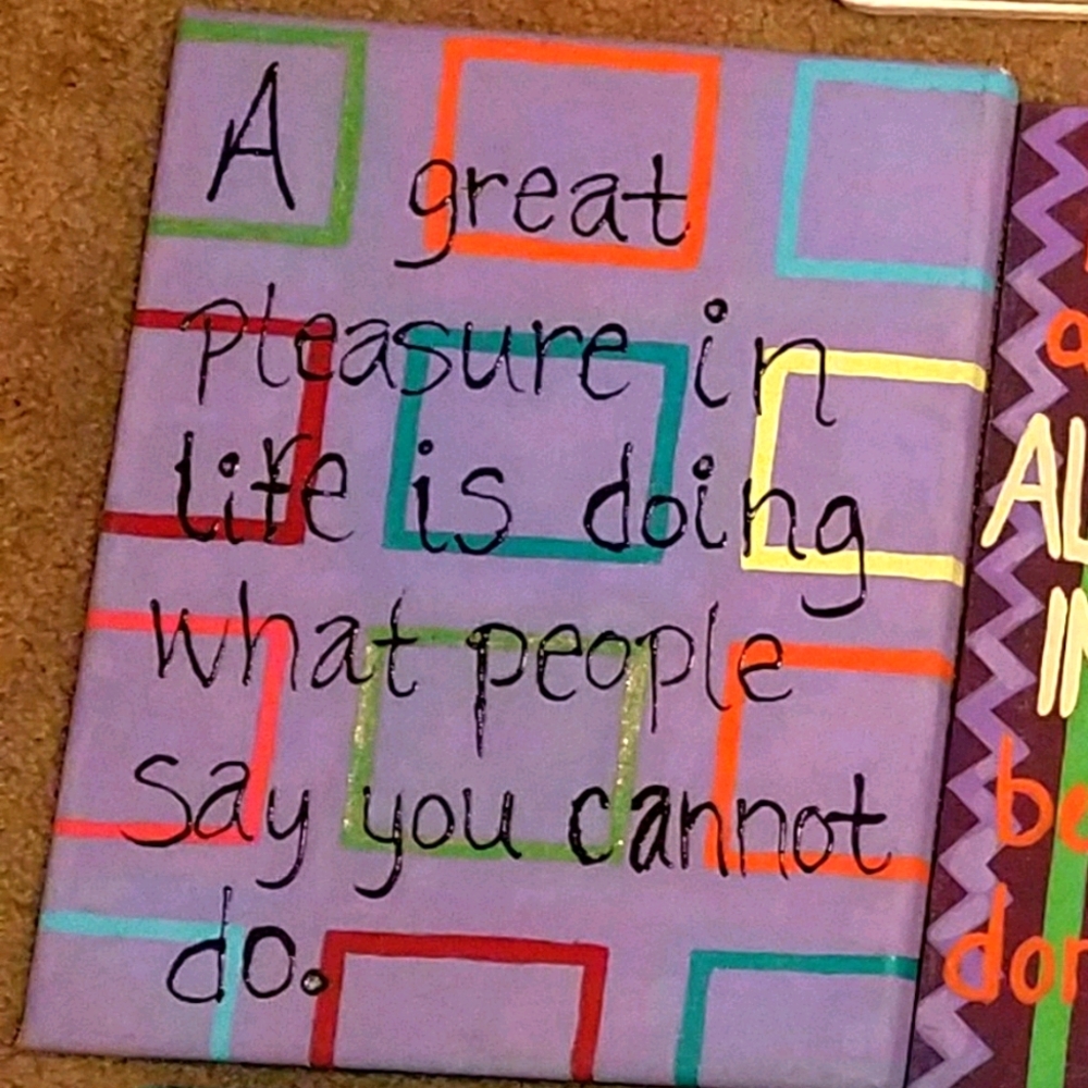 Colorful hand painted canvas | Geometric | Quote | Inspiration